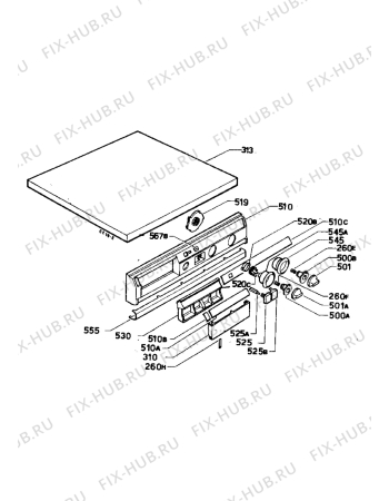 Взрыв-схема стиральной машины Electrolux WH823 - Схема узла Control panel and lid